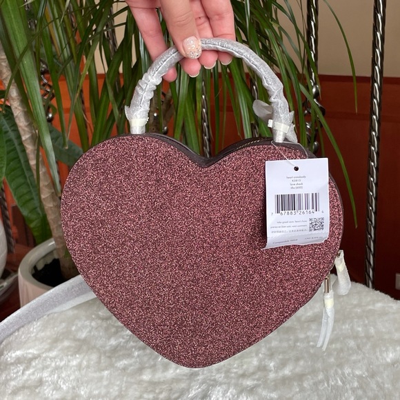 ‼️SOLD‼️ Kate Spade Heart Crossbody in Burgundy Glitter ✨✨ - Picture 3 of 12